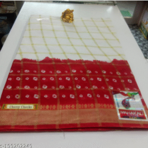 PUJA SAREE-CHERRY CHECK-2