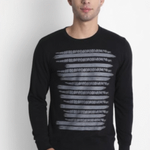 SWEATSHIRT LN- BLACK GREY LINES -MEN